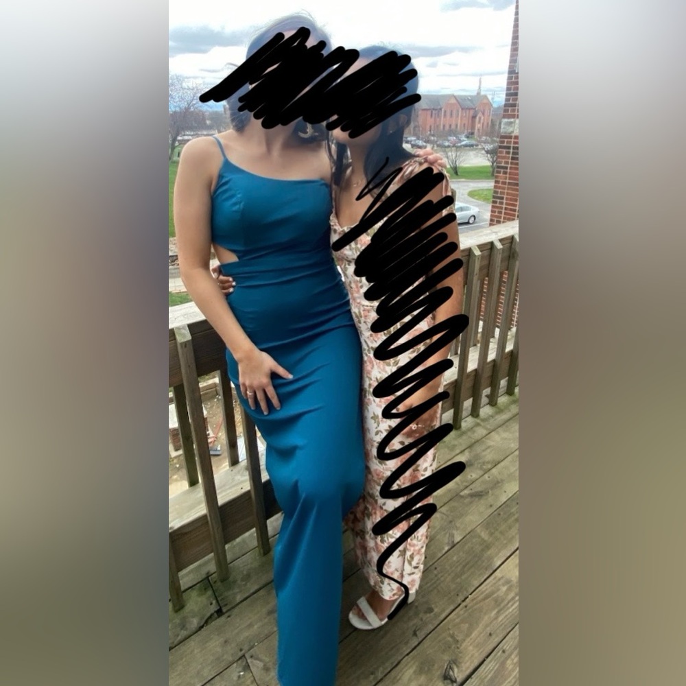 Teal Strapless Dress